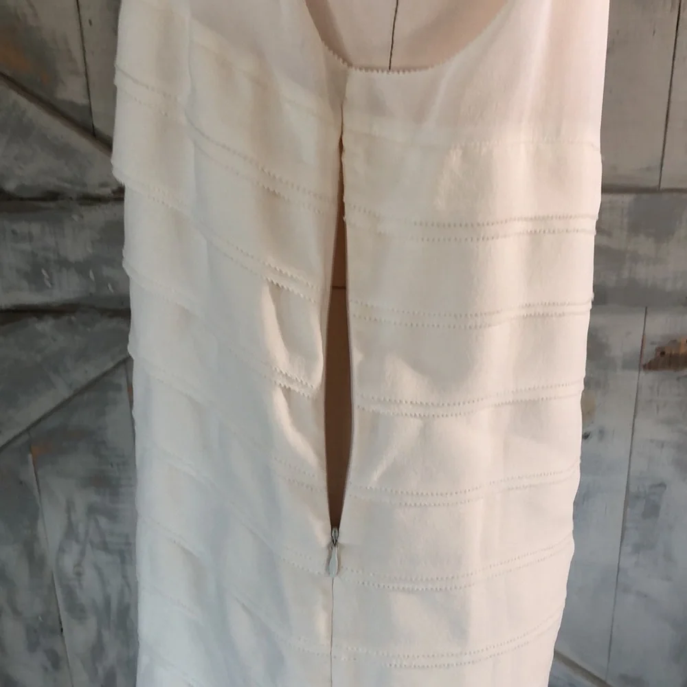 Tory Burch layered silk sleeveless top cream size 12
